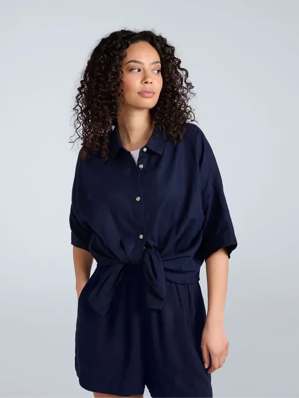 Animal Blue Womens Nova Linen Shirt