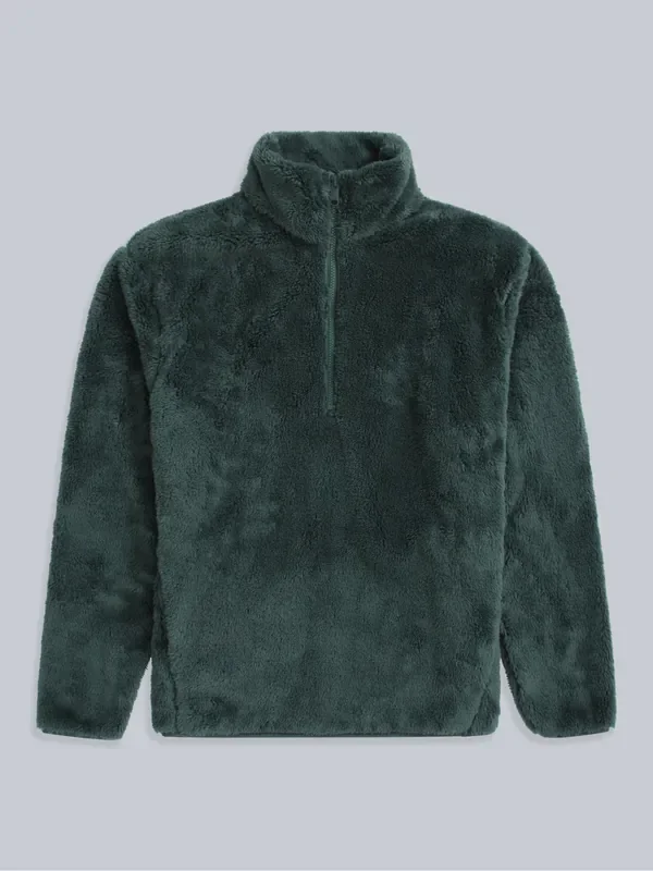 Animal Green Teddy Half Zip Fleece