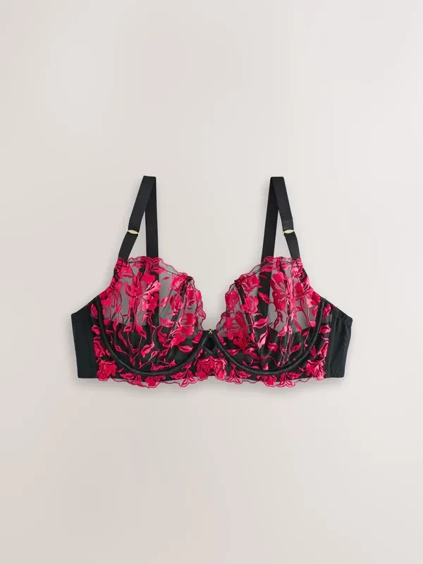 Ann Summers Black The Hero Non Pad Plunge Wired Bra