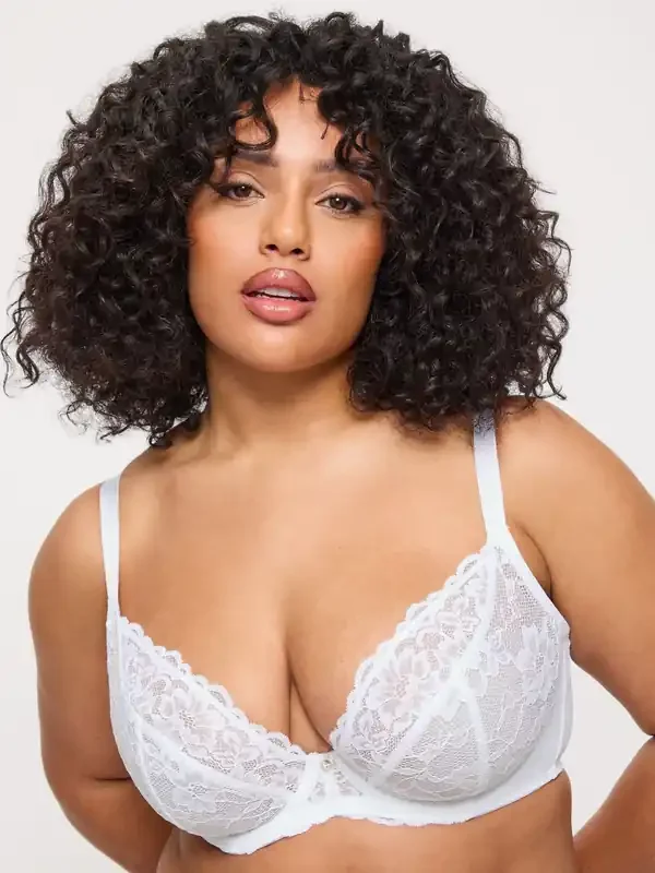 Ann Summers White DD+ Non Pad Plunge Sexy Lace Underwired Bra