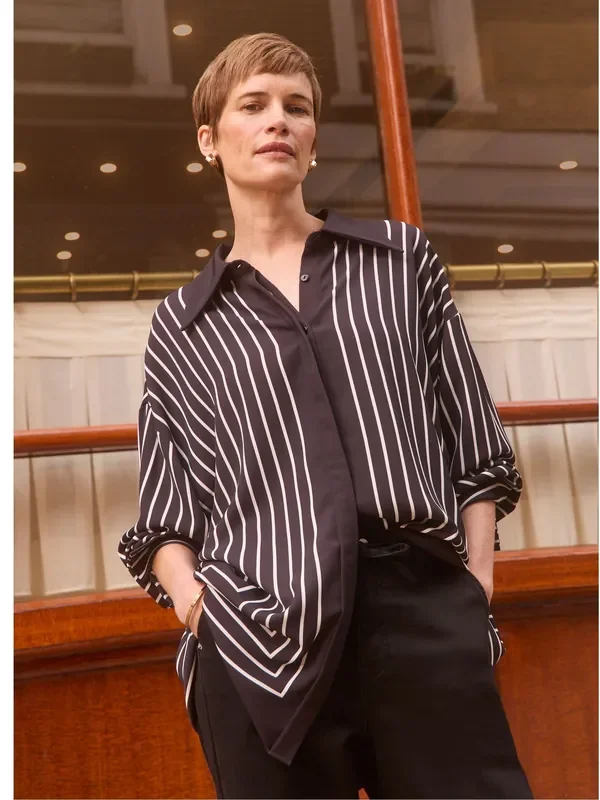 Anthology By JD Williams Black Premium Stripe Shirt