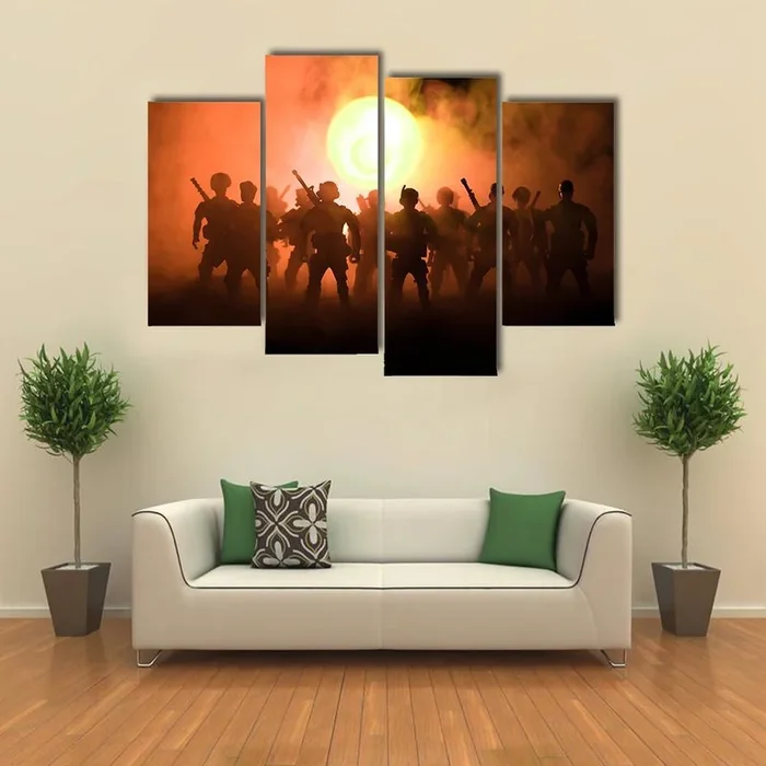 Anti-riot Police Soldiers Canvas Wall Art