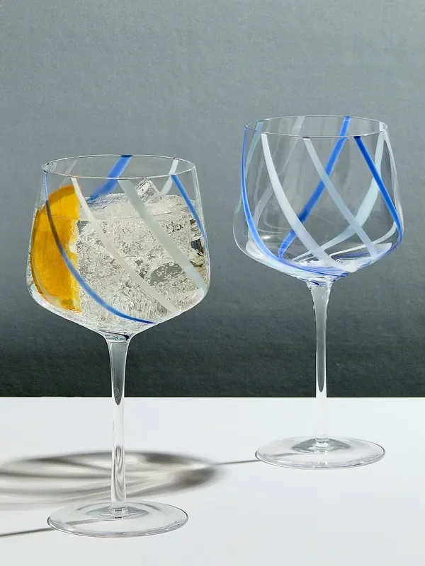 Anton Studio Designs Set of 2 Azure Rio Gin Glasses