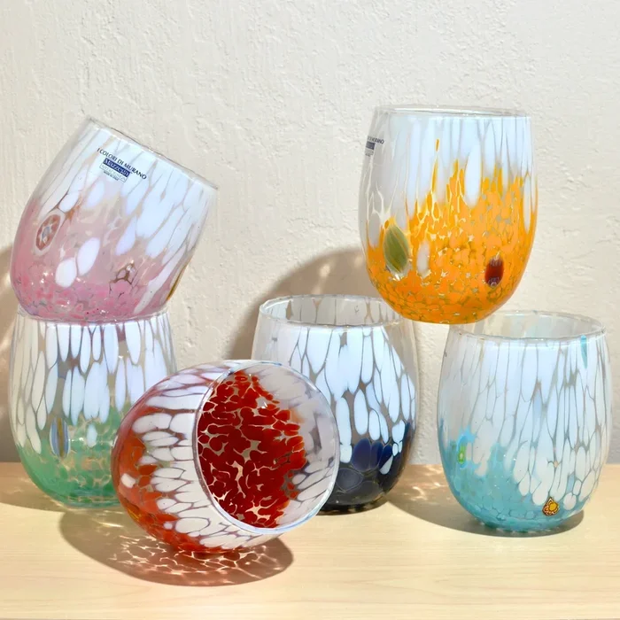 Antonia Murano Italian Glass Tumblers, Set of 6