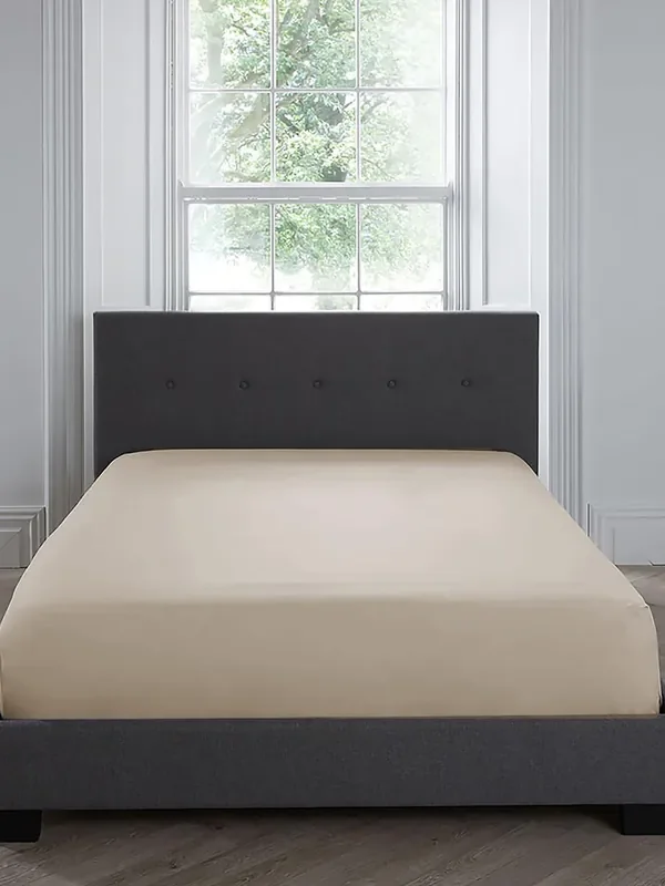 Appletree Natural Plain Dye 100% Cotton Premium Deep Fitted Sheet