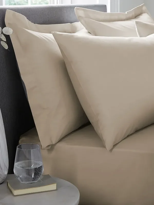 Appletree Set of 2 Natural 100% Cotton Premium Oxford Pillowcases