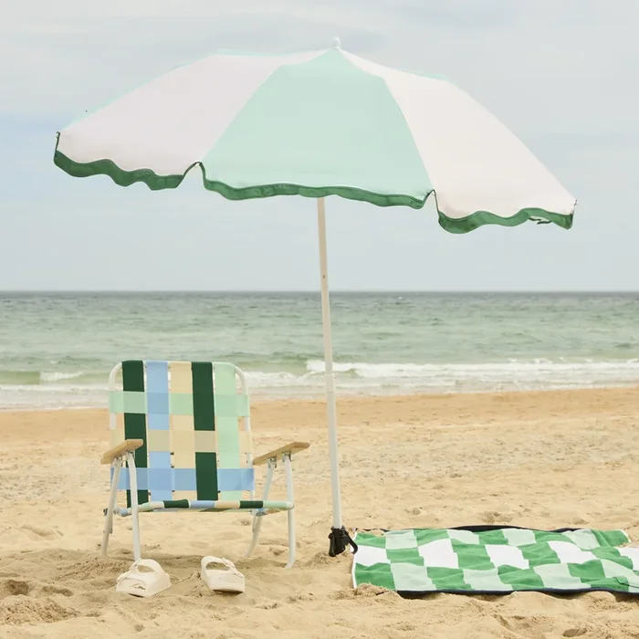 Aqua & Natural Beach Umbrella