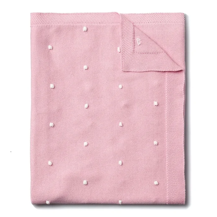 Arlo Spot Blanket Pink and White