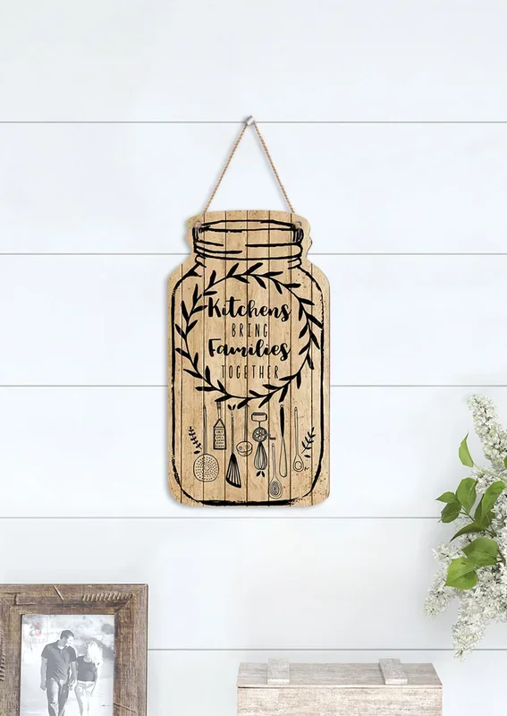 Art Street 1 Piece Wall Sign Kitchens Bring Families Together Printed, Entryway Sign Plaque (8.3*4.5)MDF HANGING