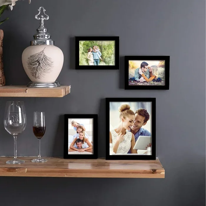 Art Street Photo Frame For Wall Set of 4 Black Picture Frame For Home and Office Decoration -Size – 8×10, 5×7 Inches Black Set of 4