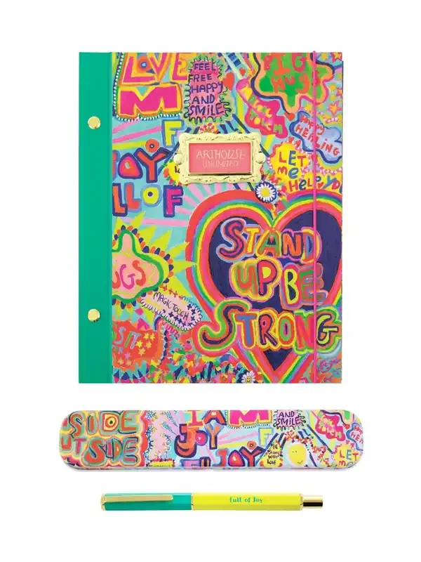 Arthouse Multi Full of Joy Hardback B5 Notebook and Pen in Tin