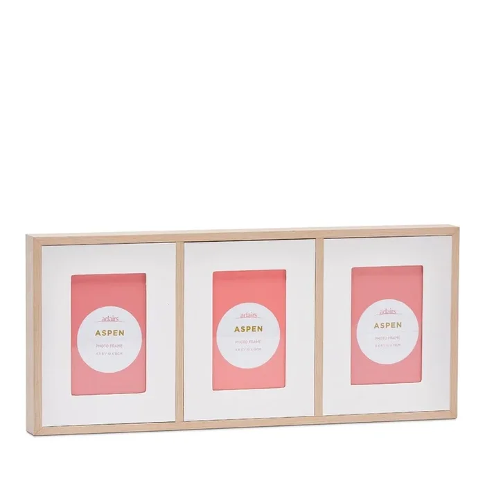 Aspen Natural 4″ x 6″ Triple Photo Frame