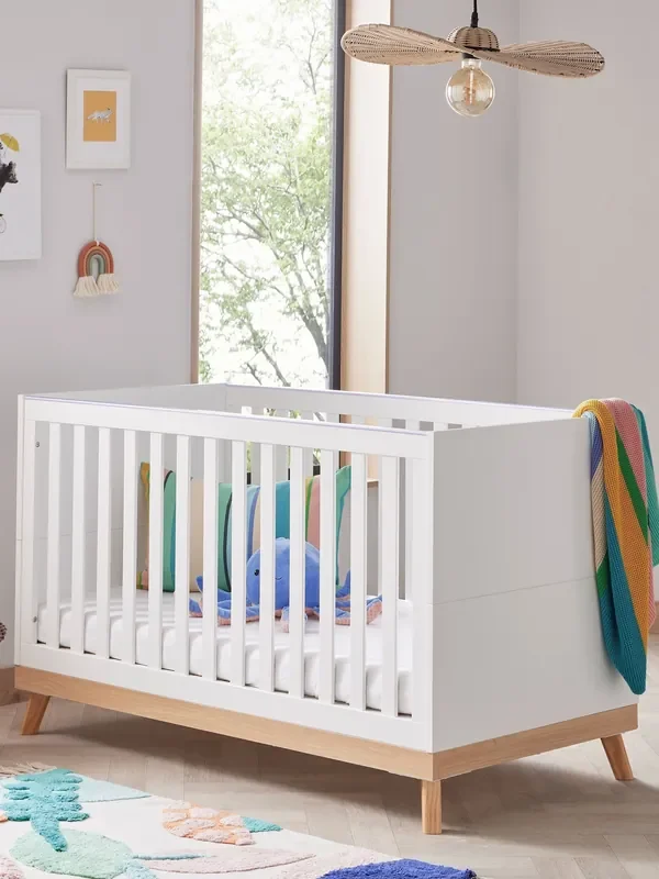 Babymore White Mona Cot Bed