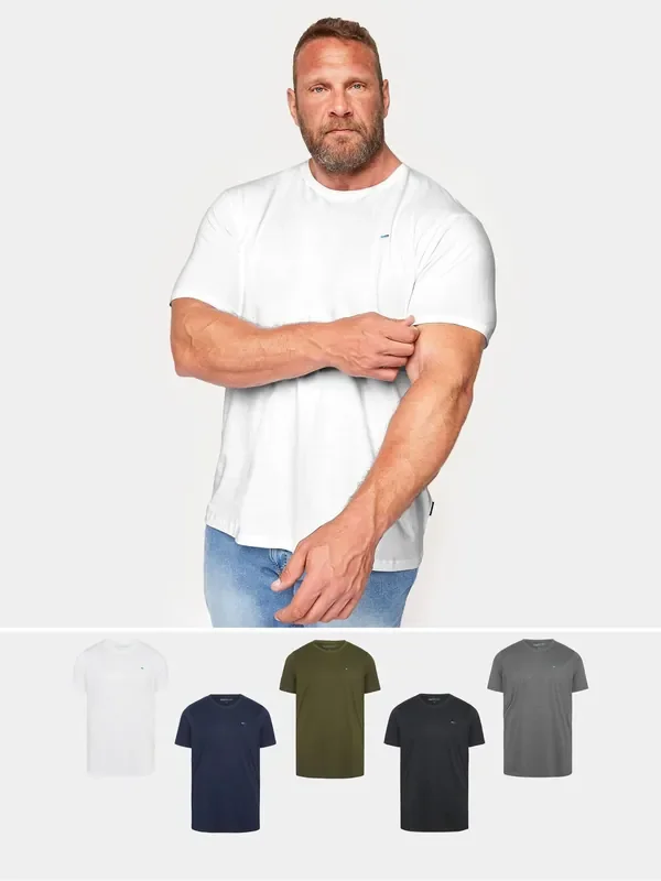 BadRhino Big & Tall Green Longline T-Shirts 5 Pack