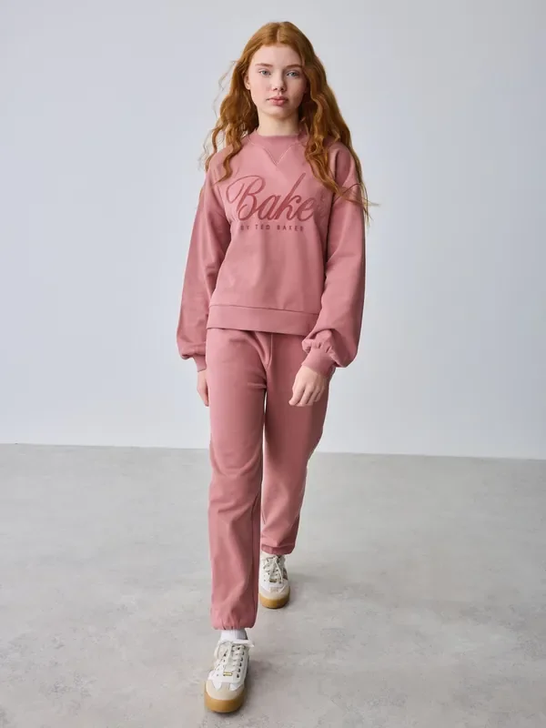 Baker by Ted Baker 2 Piece Flock Print Boxy Sweat & Cuffed Joggers Set
