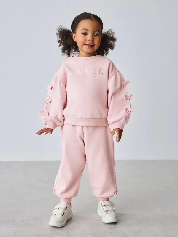 Baker by Ted Baker Blue 2 Piece Side Bow Detail Sweat & Joggers Set