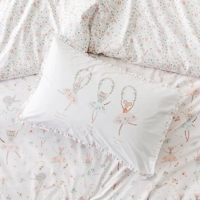 Ballet Friends White Pillowcase