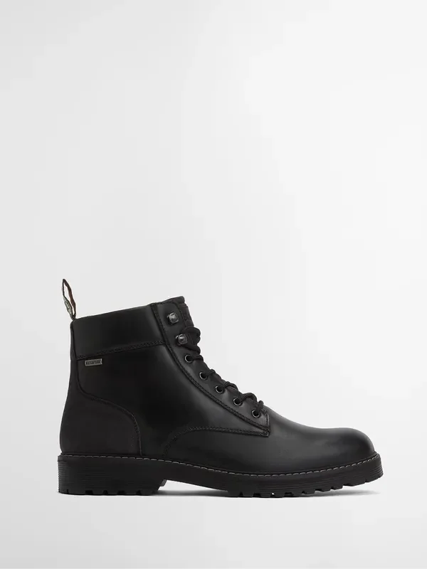 Barbour® Black Harrison Leather Lace Up Boot