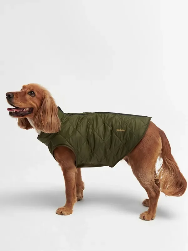 Barbour® Green Dogs Reversible Quilt & Borg Fleece