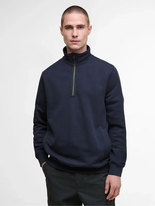 Barbour® International Dark Navy Funnel Neck Sweatshirt