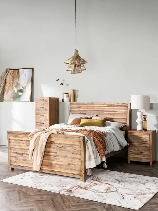 Barker and Stonehouse Brown Charlie Reclaimed Wood Low End Bed Frame