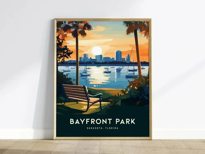 Bayfront Park Sarasota Poster | Gulf Coast Florida Wall Art | Framed or Unframed