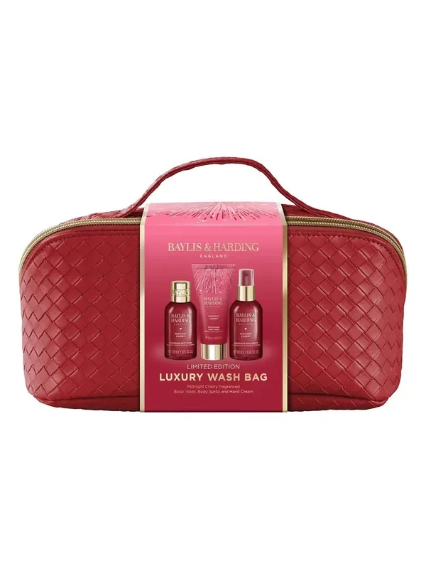Baylis & Harding Midnight Cherry Luxury Wash Bag Gift Set