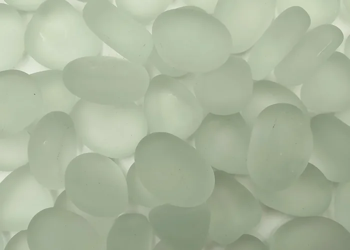 Beach Glass White Clear Frosted Tumbled Rounded Pebbles (approx. 10 pounds 1+ inch) Man Made Clear White Sea Glass for vases arts & crafts!