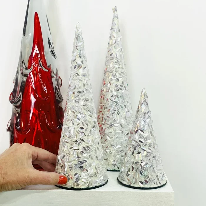 Beaded Holiday Tree Trio
