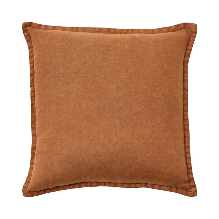 Belgian Coffee Vintage Washed Linen Cushion