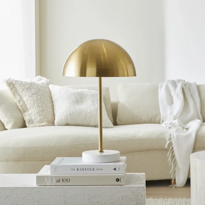Belmont Gold & White Table Light