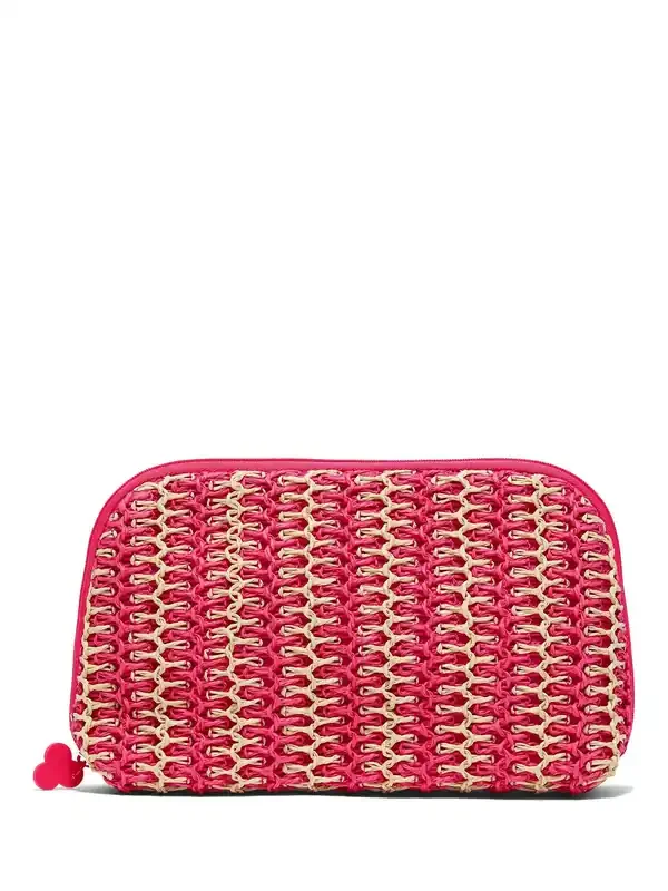 Benefit Pink Limited Edition Woven Straw Make-Up Bag
