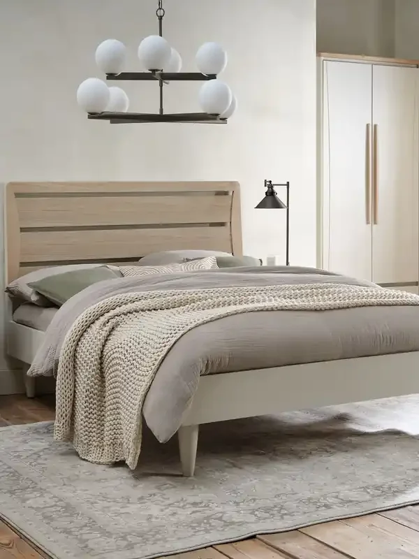 Bentley Designs Scandi Oak Soft Grey Larsen Slatted Bedstead
