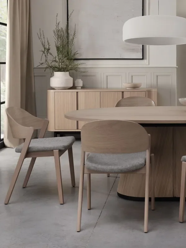 Bentley Designs Set of 2 Scandi Oak Vega Ply Back Dining Chairs