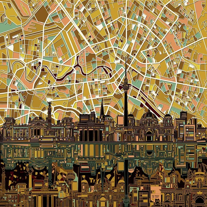 Berlin City Skyline Abstract #1