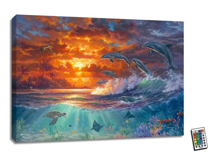 Beyond the Shore 18×24 Fully Illuminated LED Wall Art