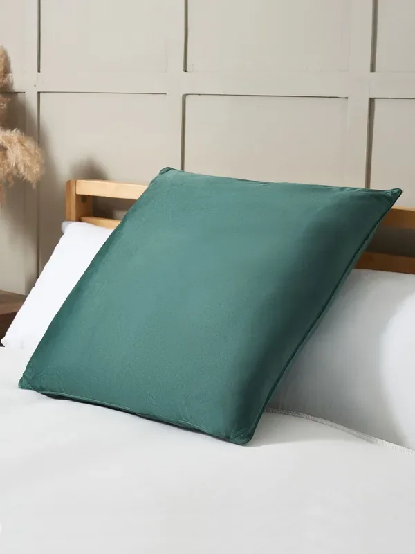 BHS 2 Pack Green Velvet Velour Piped Edge Cushions