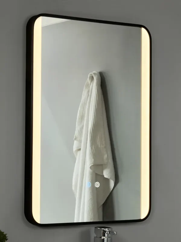 BHS Black Lori CCT LED Rect MotionDemist Framed Mirror