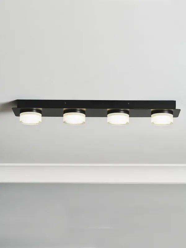 BHS Matte Black Amalfi 14w LED 3lt Plate 4 Light Flush Ceiling Light