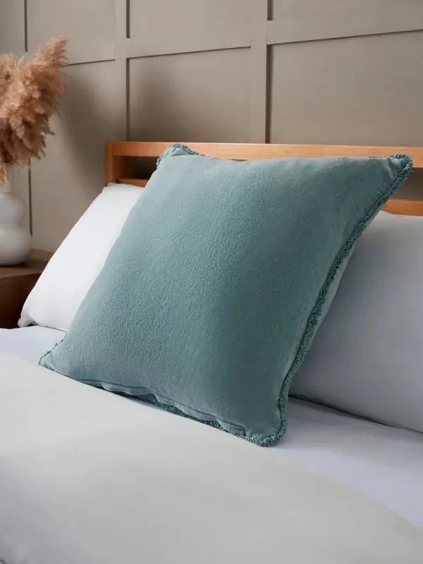 BHS Sage Green Camille 100% Cotton Cushion