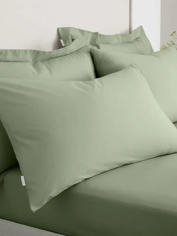 Bianca Sage 200 Thread Count 100% Cotton Pillowcase Pair