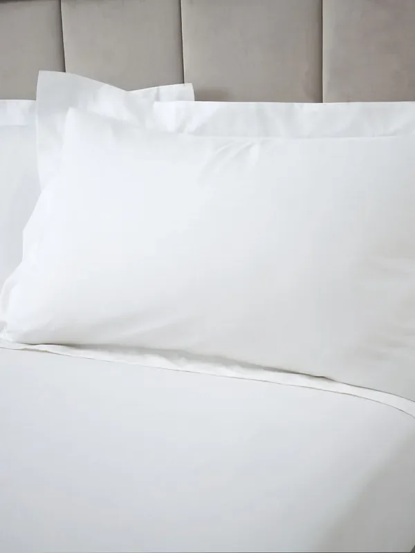 Bianca Set of 2 White 180 Thread Count Cotton Oxford Pillowcases