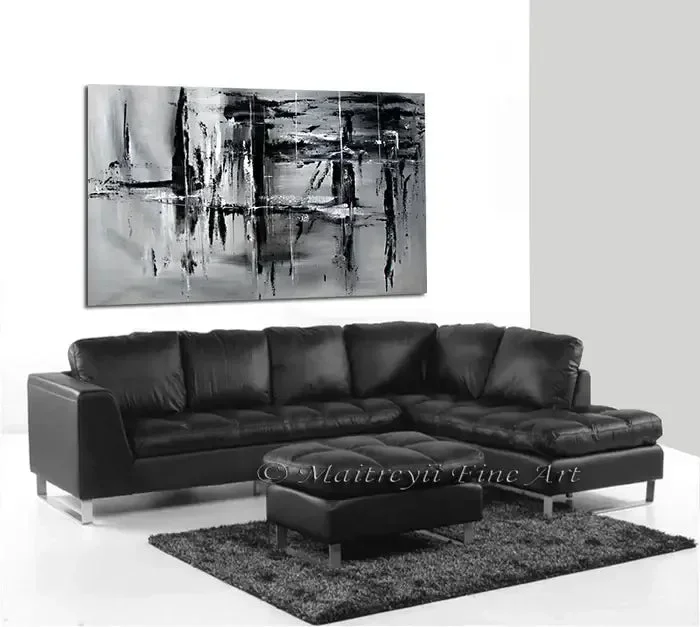 Black and White Large Painting For Modern Homes – Light And Shade 2