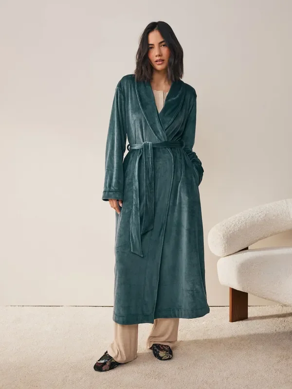 Blue Cosy Cord Dressing Gown