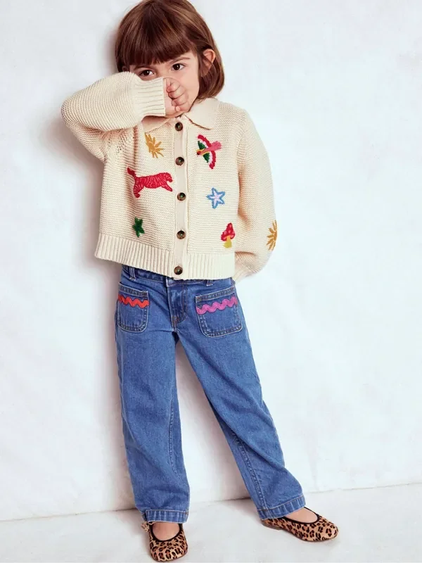 Boden Cream Collared Cardigan