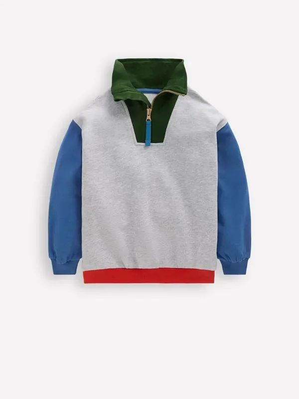 Boden Grey Half-zip Sweatshirt