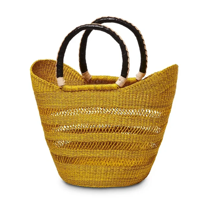 Bolga Saffron Lace Shopping Basket