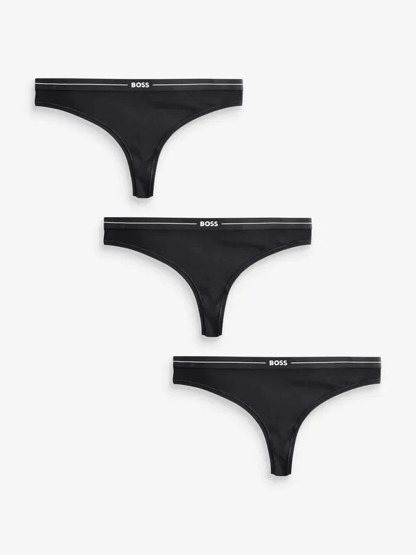 BOSS Black Logo Band Thongs 3 Pack