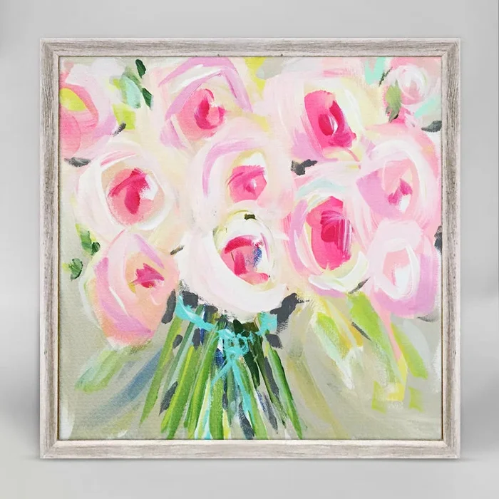 Bouquet of Pink Mini Framed Canvas