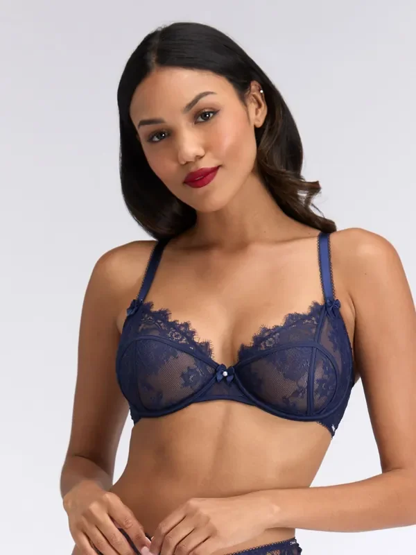 Boux Avenue Blue Addison Lace Plunge Bra